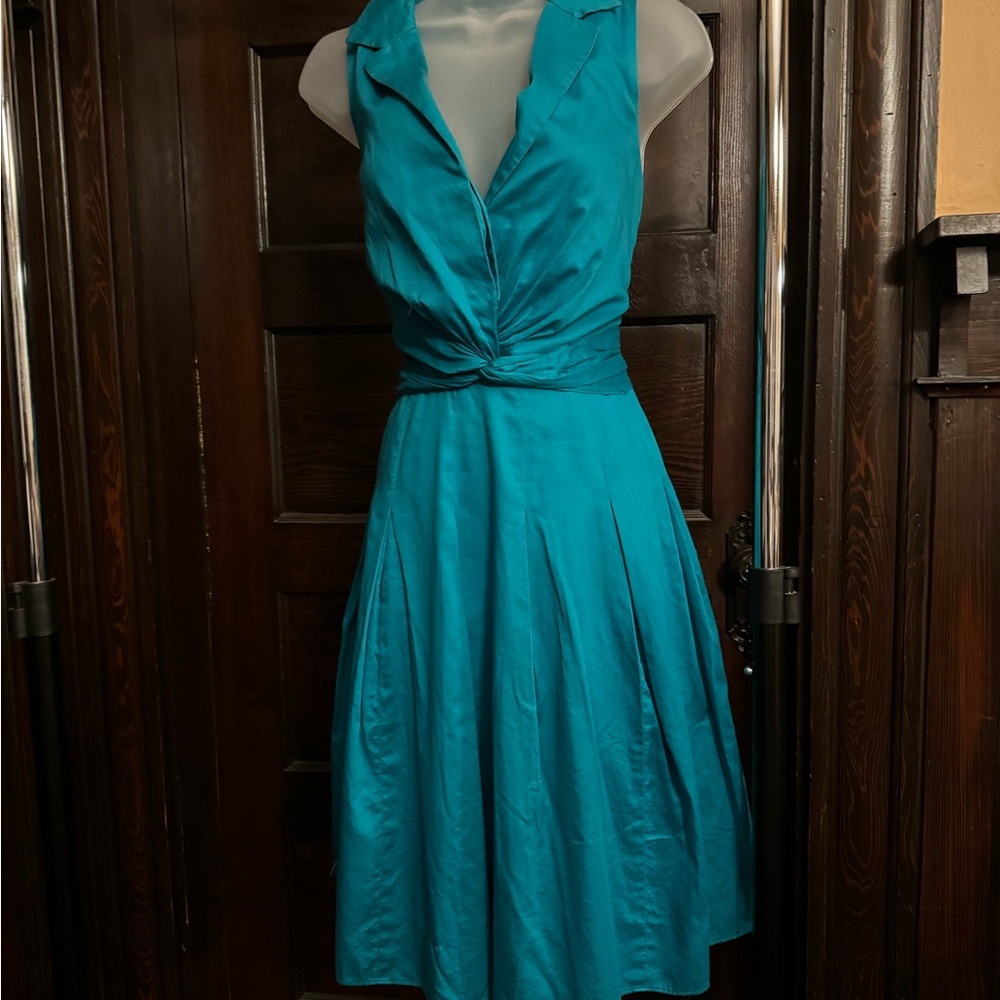 Jones New York Teal Fit & Flare Dress Sz 10
